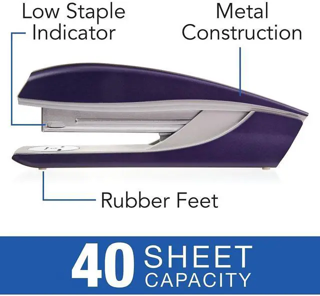 Alt view image 7 of 7 - Leitz NeXXt Series Style Metal Stapler Full-Strip 40-Sheet Capacity Blue 55657069
