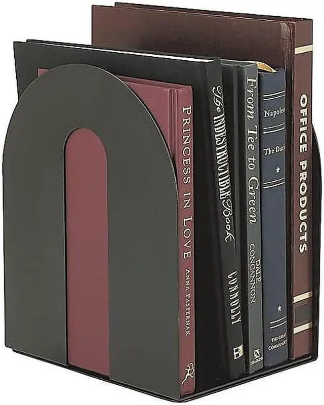 Alt view image 3 of 17 - Officemate Heavy Duty Bookends, Nonskid, 8" X 8" X 10", Steel, Black 93142