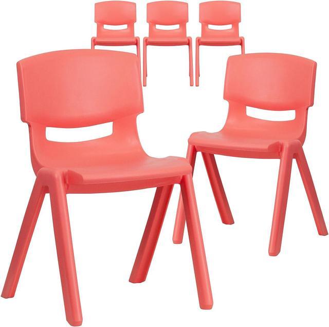 Alt view image 2 of 5 - Flash Furniture 5 Pack Red Plastic Stackable School chair with 13.25 Seat Height