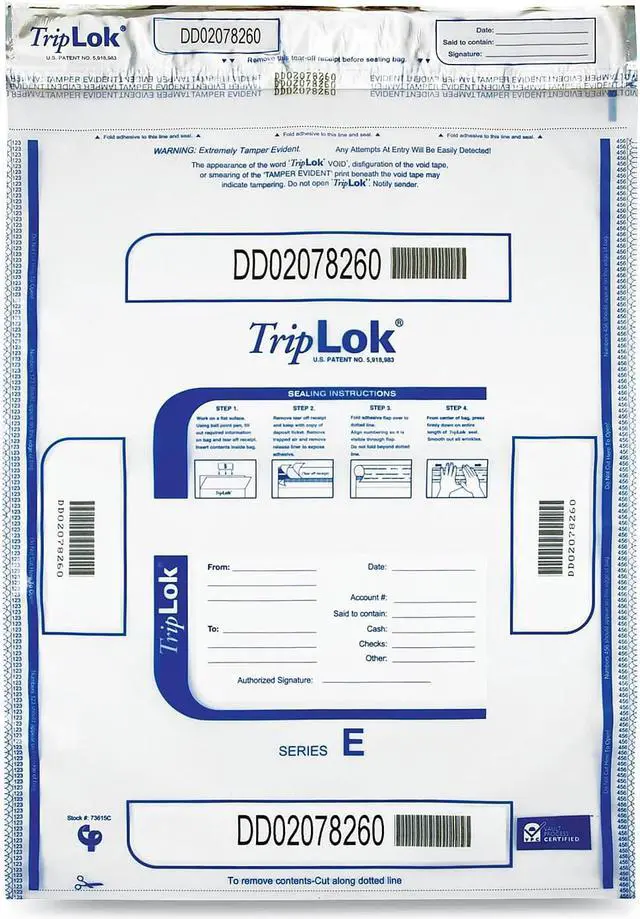 Alt view image 3 of 3 - Deposit Bag Plastic 15 x 20 Clear 250/Carton 585048