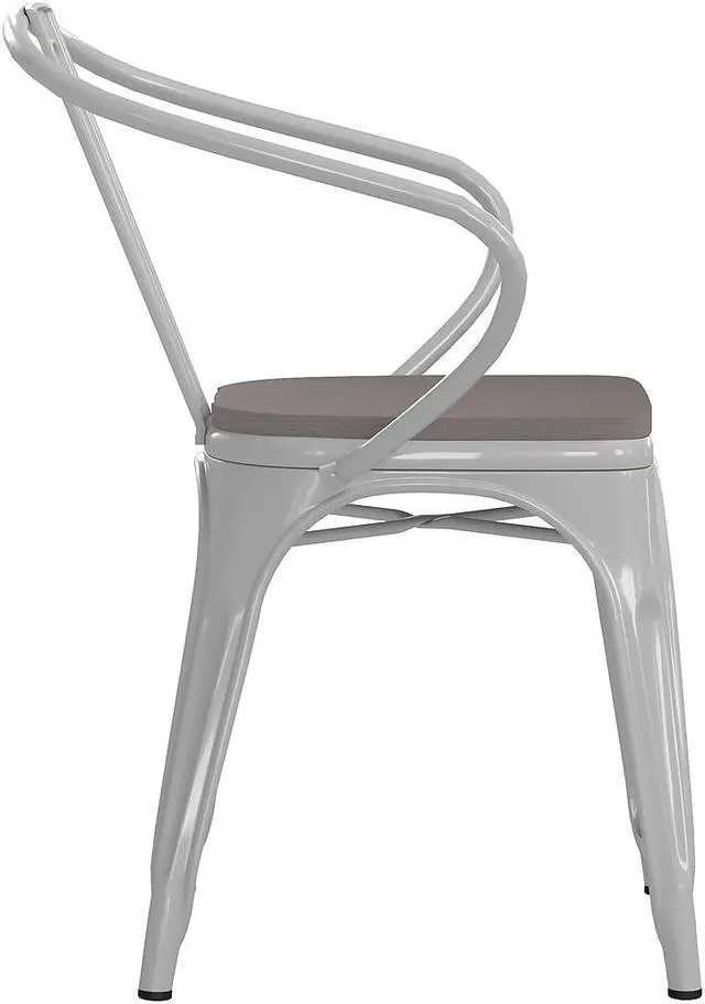 Alt view image 7 of 14 - Flash Furniture Halifax Adirondack Rocking Chair with Cup Holder Black (LEHMP104531BK)