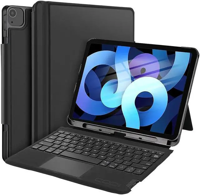 Alt view image 2 of 2 - CODi Bluetooth Keyboard PU Leather/TPU/ABS Plastic Folio Case w/ Track Pad for 10.9" iPad Air Gen 4/5/Pro Black (C30708520)
