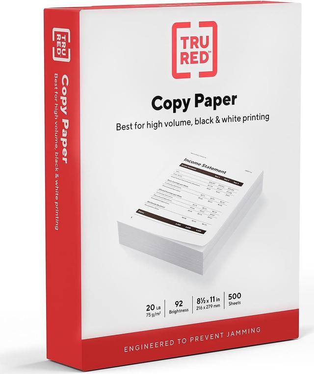 TRU RED 8.5 x 11 Copy Paper 20 lbs. 92 Brightness 500/Ream 135855 