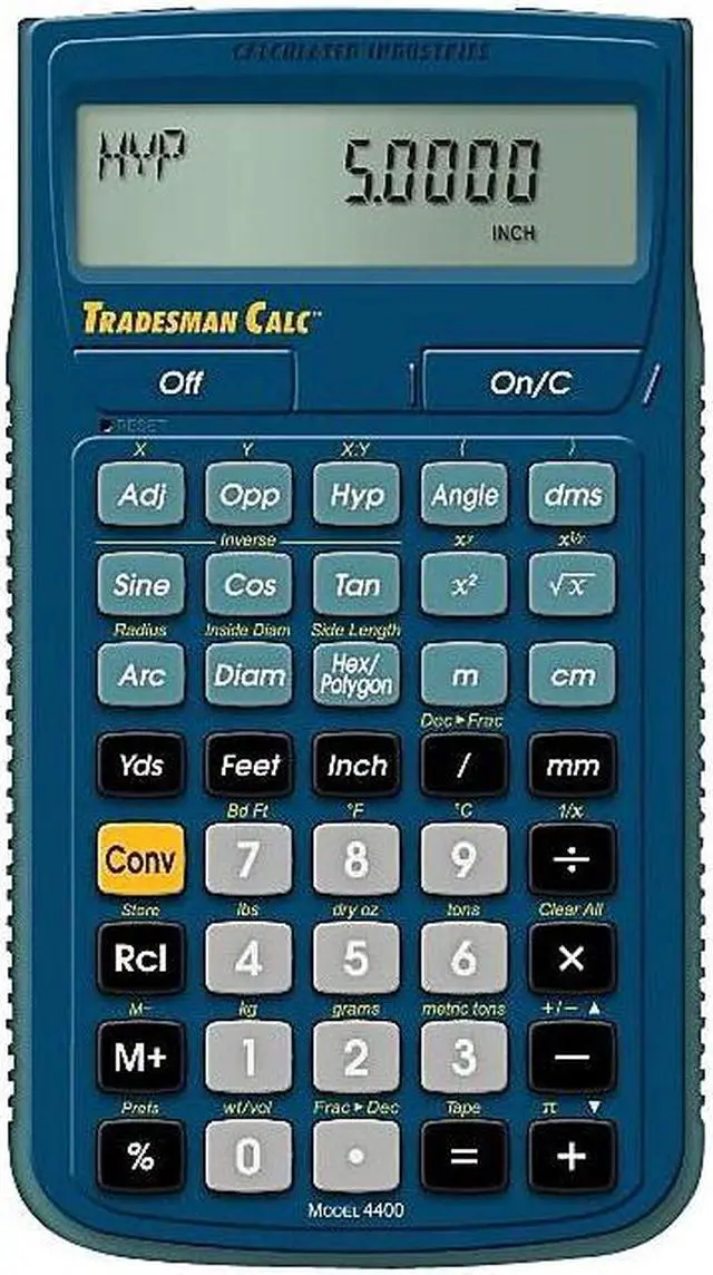 Alt view image 13 of 13 - Tradesman Calculator,Portable,LCD CALCULATED INDUSTRIES 4400