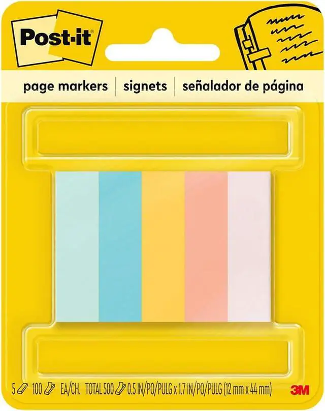 Alt view image 10 of 12 - Post-it Page Markers 1/2" (0.5) x 2" Jaipur Collection 504835