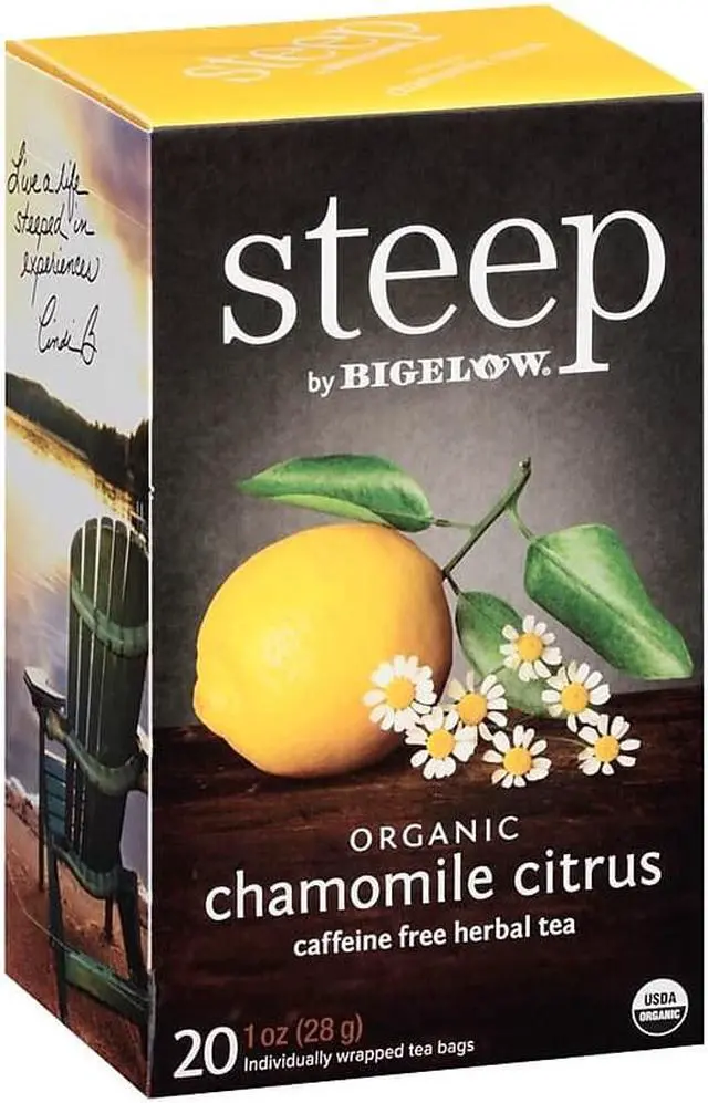 Alt view image 7 of 11 - Bigelow Steep Tea, Chamomile Citrus Herbal, 1 Oz Tea Bag, 20/Box 17707