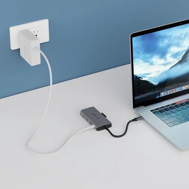 Alt view image 7 of 17 - Mobile Pixels 8-in-1 USB C Hub/Adapter/Dongle USB 3.0 Ports, Ethernet Port, 4K HDMI Port, SD Card Slot, Micro SD Card Slot, USB-C Charging Port, Portable for All Type C Laptops (Space Gray)