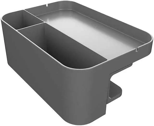 Alt view image 3 of 6 - Deflecto Standing Desk Large Desk Organizer Two Sections Gray 400002