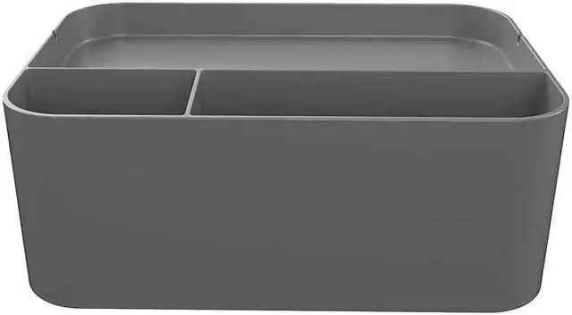 Alt view image 4 of 6 - Deflecto Standing Desk Large Desk Organizer Two Sections Gray 400002