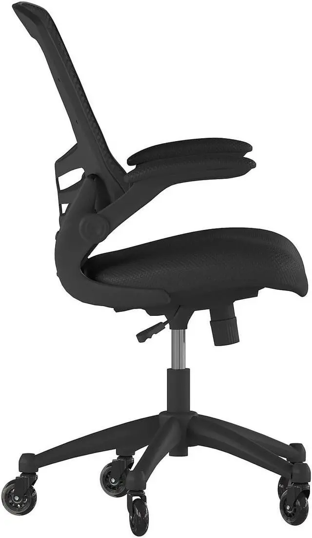 Alt view image 5 of 20 - Flash Furniture Kelista Ergonomic Mesh Swivel Mid-Back Task Office Chair Black (BLX5MBKRLB)