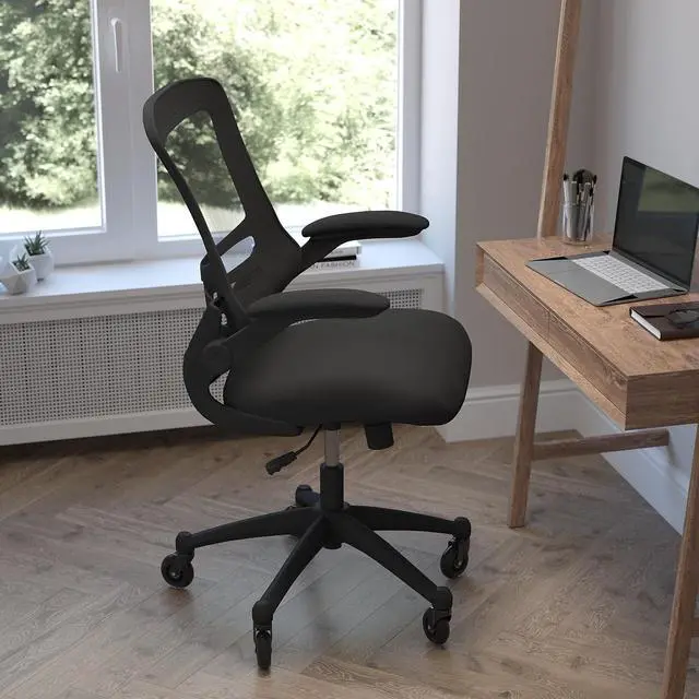 Alt view image 7 of 20 - Flash Furniture Kelista Ergonomic Mesh Swivel Mid-Back Task Office Chair Black (BLX5MBKRLB)