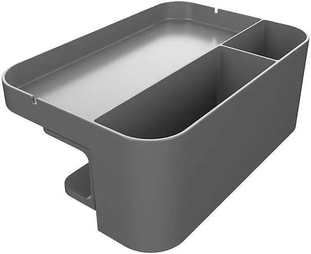 Alt view image 5 of 6 - Deflecto Standing Desk Large Desk Organizer Two Sections Gray 400002