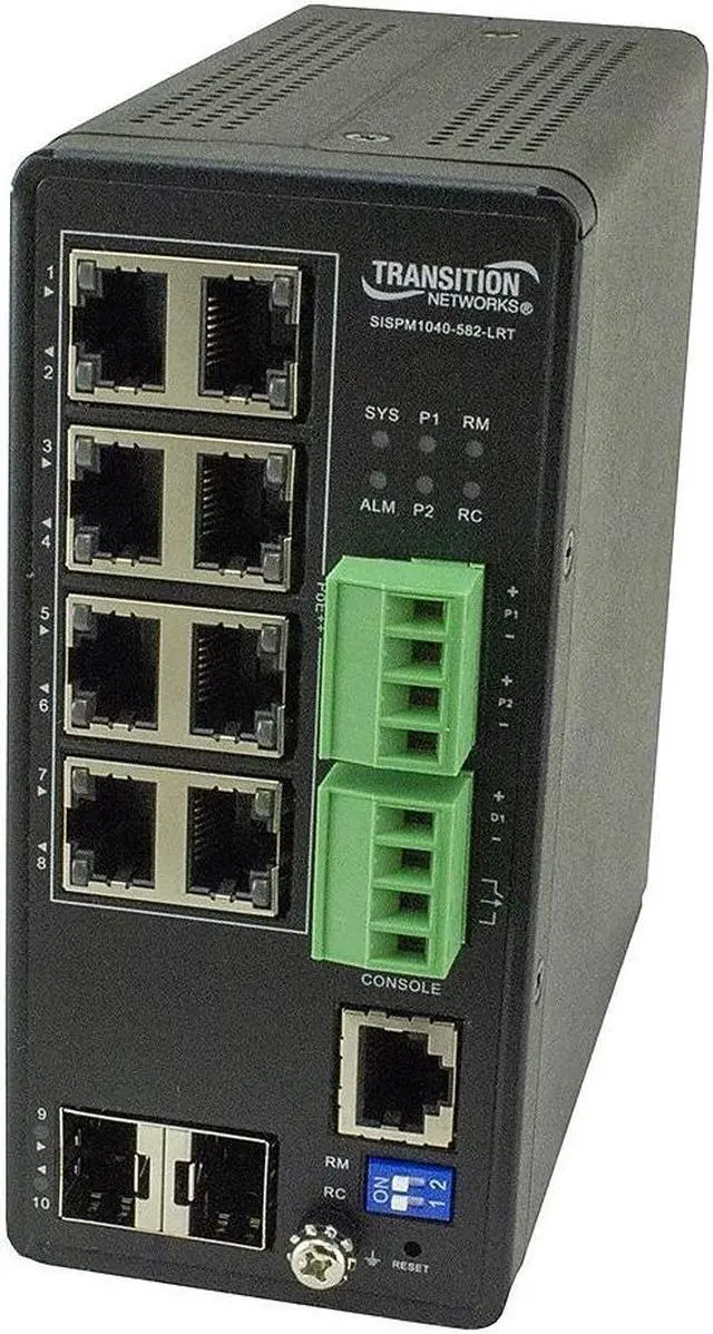 Alt view image 12 of 12 - Transition Networks Managed Hardened Gigabit Ethernet PoE++ Switch