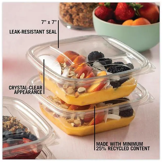 Alt view image 16 of 16 - Pactiv Container Lids, For 24-32 oz Bases, 7.38x7.38x0.82 SACLD07