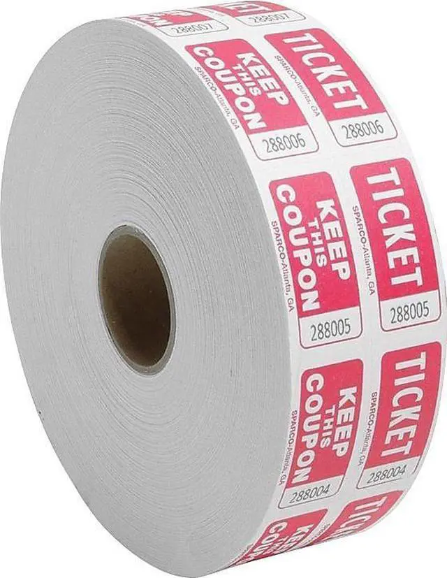 Alt view image 2 of 5 - Sparco Ticket Roll Double w/Coupon 2000/RL Red 99220