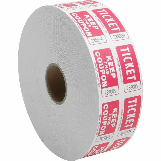 Main image of Sparco Ticket Roll Double w/Coupon 2000/RL Red 99220