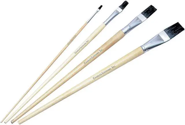 Alt view image 9 of 9 - Charles Leonard 73575 Long Handle Easel Brush- Size 18- Natural Bristle- Flat- 12/Pack