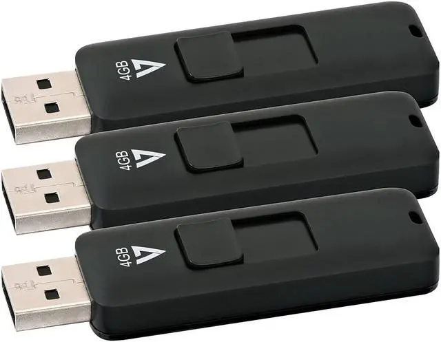 Alt view image 8 of 11 - 3PK 4GB FLASH DRIVE COMBO USB 2.0 BLACK RETRACT CONECT