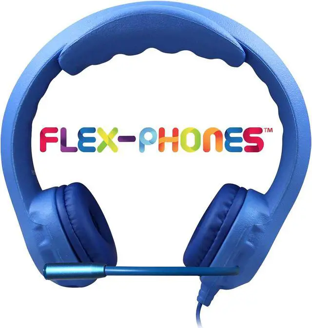 Alt view image 2 of 12 - Hamilton Buhl HamiltonBuhl Kid's Flex-Phones TRRS Headset with Gooseneck Microphone Blue (HECKFX2UBLU)