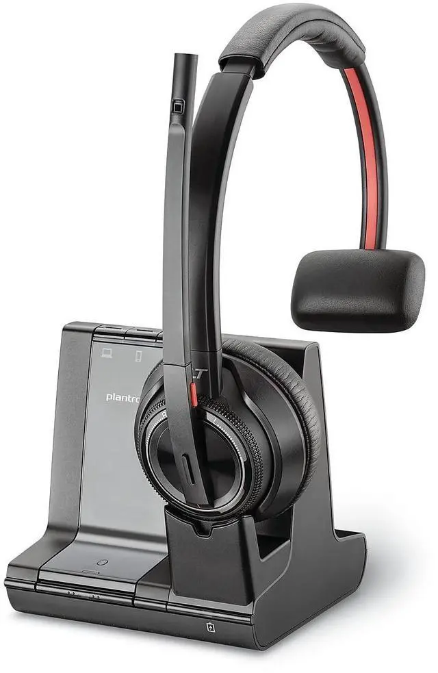 Alt view image 9 of 10 - Poly Savi 8210-M Headset - Mono - Wireless - DECT - 590.6 ft - Over-the-head - Monaural - Ear-cup - Noise Cancelling Microphone