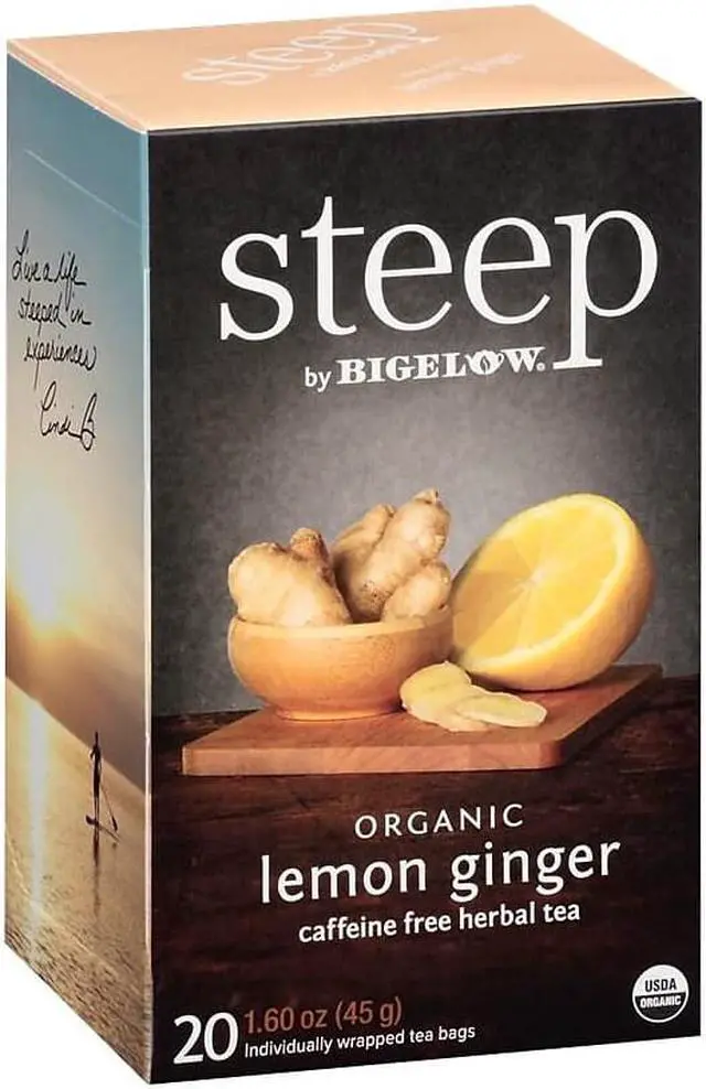 Alt view image 8 of 13 - steep Tea, Lemon Ginger, 1.6 oz Tea Bag, 20/Box 17704