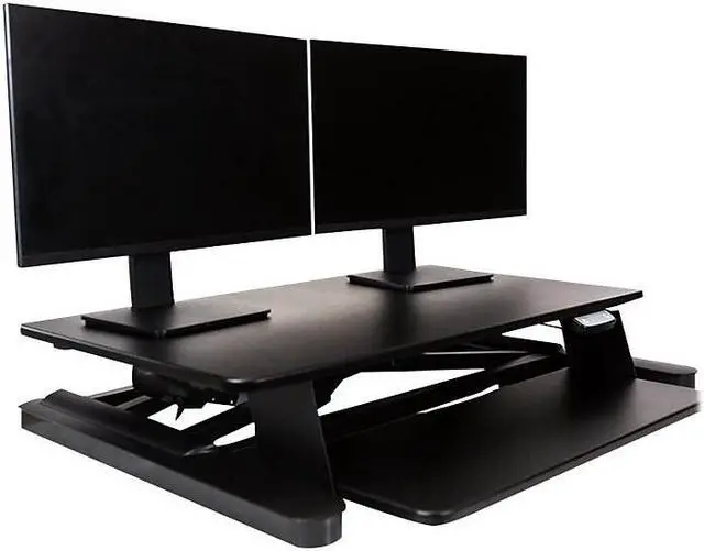 Alt view image 19 of 20 - Ergotech - FDM-E-DESK - Electric Sit Stand Desktop Converter Designed W/36 Upper Display Surfacea And Lo