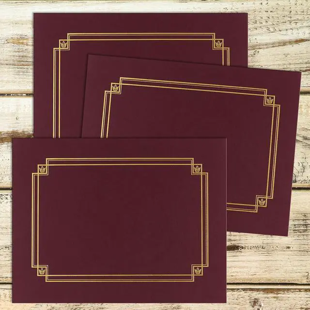 Alt view image 6 of 6 - Great Papers Premium Textured Certificate Holder Burgundy 939503