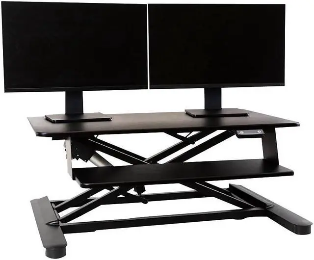 Alt view image 20 of 20 - Ergotech - FDM-E-DESK - Electric Sit Stand Desktop Converter Designed W/36 Upper Display Surfacea And Lo