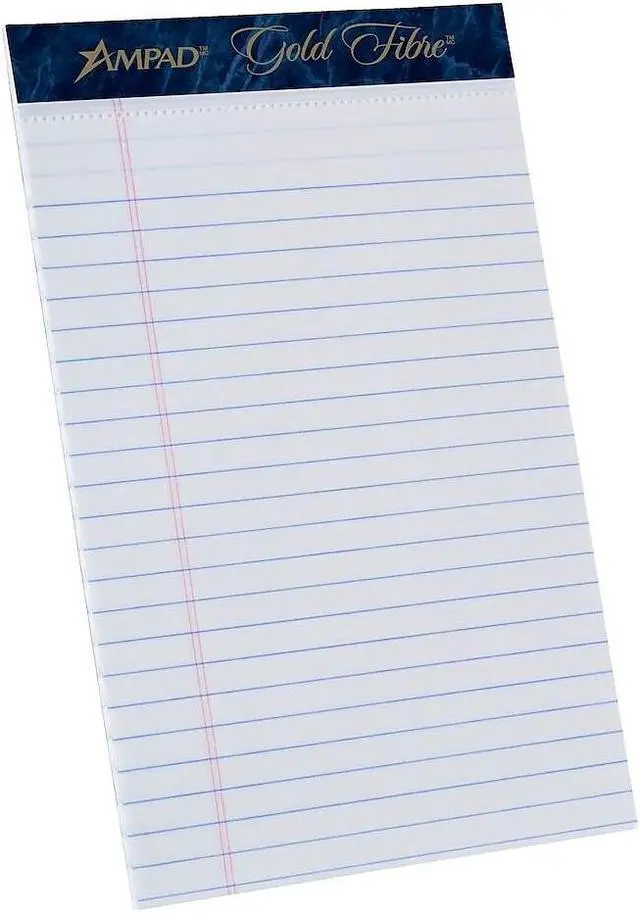 Alt view image 4 of 7 - Ampad Gold Fibre Notepads 5" x 8" College Ruled White 50 Sheets/Pad 12 Pads/Pack (20054)