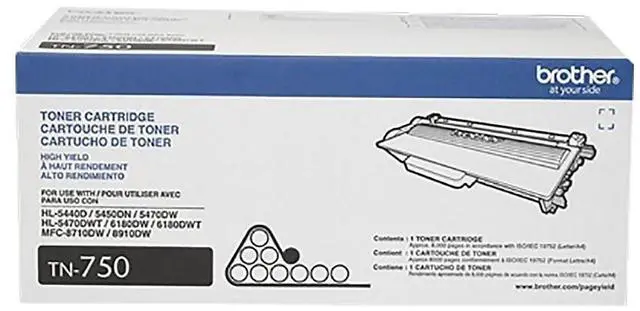 Alt view image 9 of 10 - Brother TN-750 Toner Cartridge Black TN7502PK
