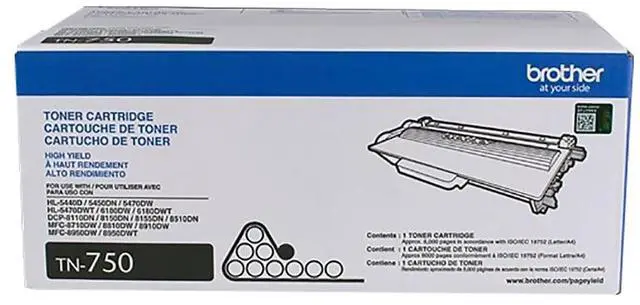 Alt view image 7 of 10 - Brother TN-750 Toner Cartridge Black TN7502PK