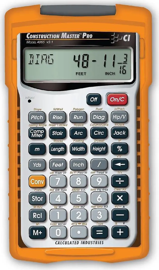 Alt view image 15 of 20 - CALCULATED INDUSTRIES 4065 Construction Calculator,Pro,5 5/8x3 In