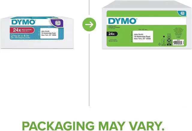 Alt view image 10 of 20 - Dymo Labels LabelWriter 4"Wx2-1/4"H 24 RL/PK White 2050769
