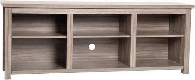 Alt view image 6 of 12 - Kilead Farmhouse TV Stand up to 80" TVs - 65" Engineered Wood Framed Media Console with Open Storage in Gray Wash Oak Finish