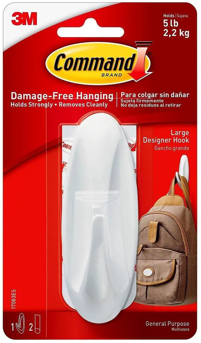 Alt view image 3 of 11 - 3M Command Wht Design Hook 17083ES Unit: EACH