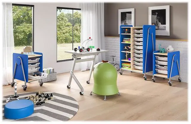 Alt view image 4 of 7 - Safco 1227GR Learn Nesting Rectangle Desk - 28" x 22.25" x 29.5" - Gray