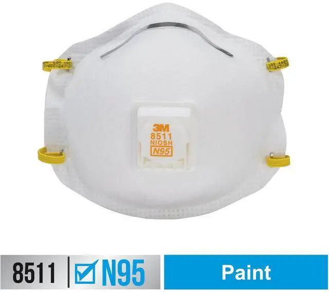 Alt view image 2 of 20 - 3M Paint Sanding Valved Respirator 8511PB1A