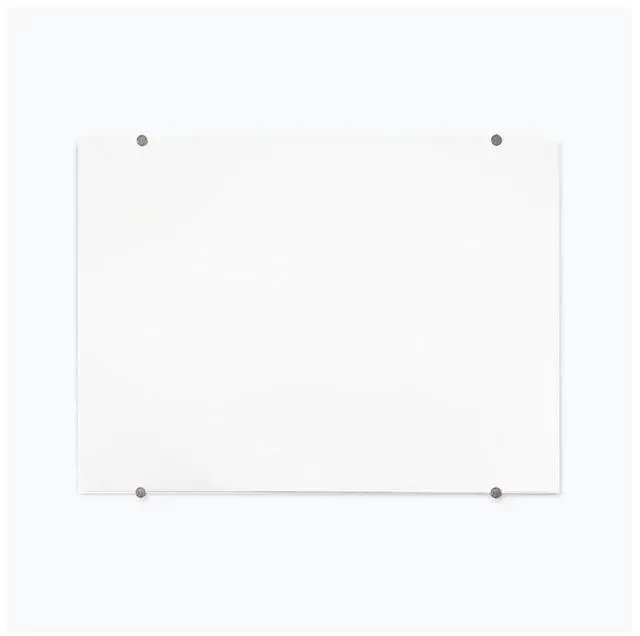 Main image of Luxor Magnetic Wall-Mounted Glass Board - 48" x 36" - White Surface - Silver Aluminum Frame WGB4836M