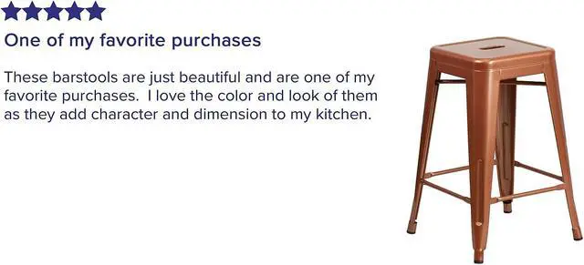 Alt view image 8 of 15 - FLASH FURNITURE 4-ET-BT3503-24-POC-GG Backless Copper Indoor-Outdoor Counter