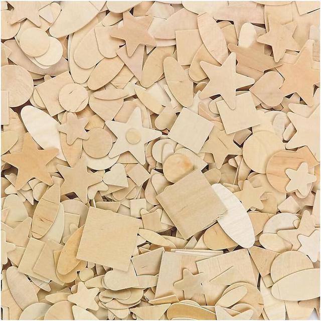 S&S® 7 Designs Wood Craft Shapes, Natural, 1000/Pack (WD7562)