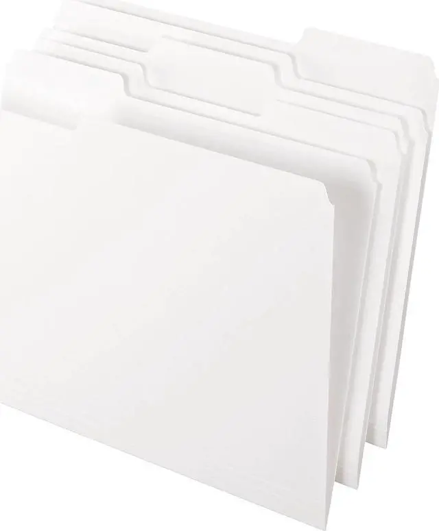 Alt view image 11 of 11 - Pendaflex 1521/3WHI Two-Tone File Folders- 1/3 Cut- Top Tab- Letter- White- 100/Box