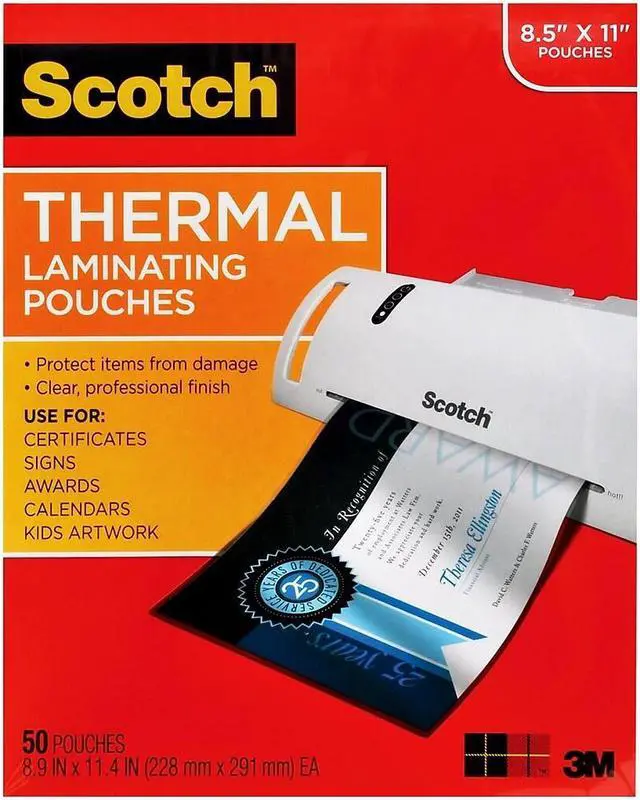 Alt view image 12 of 16 - Scotch Letter Size Thermal Laminating Pouches 3 mil 11 1/2 x 9 50/Pack TP385450