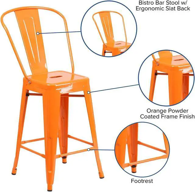 Alt view image 7 of 15 - FLASH FURNITURE 4-CH-31320-24-GN-GG Green Backless Metal Stool,24"