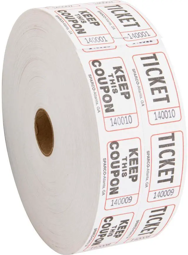 Main image of Sparco Ticket Roll Double w/Coupon 2000/RL White 99210