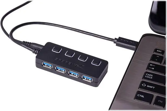 Alt view image 11 of 16 - SABRENT 4-Port USB 3.0 Hub with Individual LED Lit Power Switches, Includes 5V/2.5A Power Adapter (HB-UMP3)