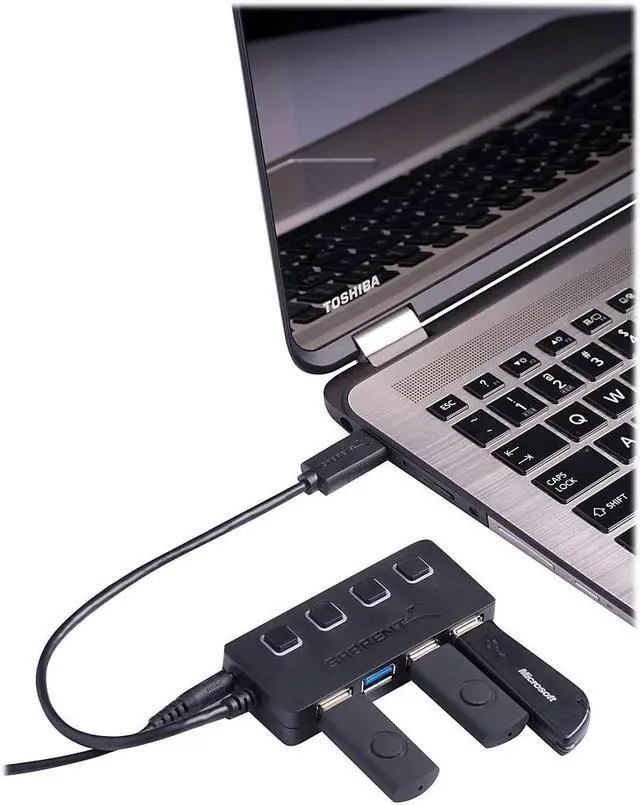 Alt view image 9 of 16 - SABRENT 4-Port USB 3.0 Hub with Individual LED Lit Power Switches, Includes 5V/2.5A Power Adapter (HB-UMP3)