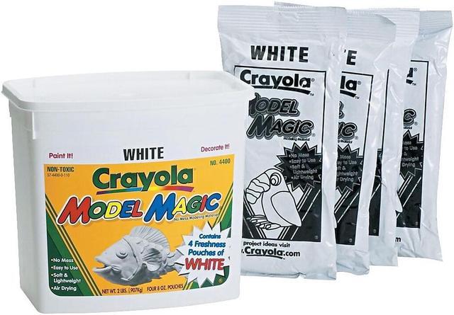 Alt view image 13 of 13 - Binney & Smith 574400 Model Magic Self-Hardening Modeling Compound  Four 8oz Pouches per Bucket  White