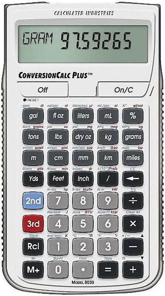 Alt view image 11 of 18 - CALCULATED INDUSTRIES 8030 Conversion Calculator Plus,Portable,LCD