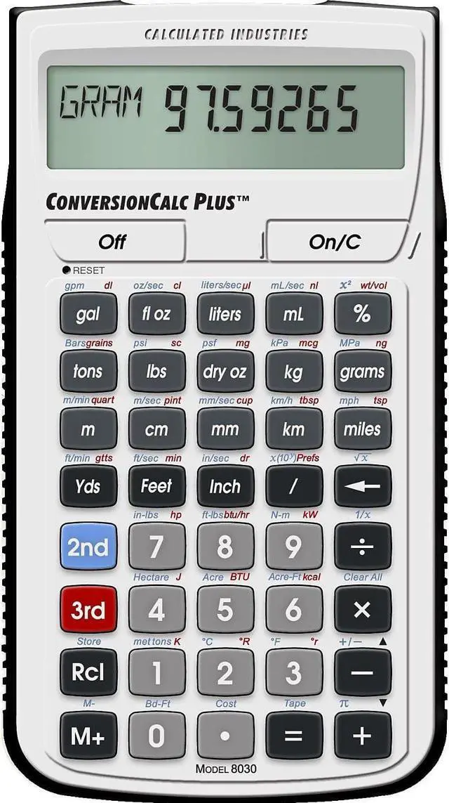 Alt view image 10 of 18 - CALCULATED INDUSTRIES 8030 Conversion Calculator Plus,Portable,LCD