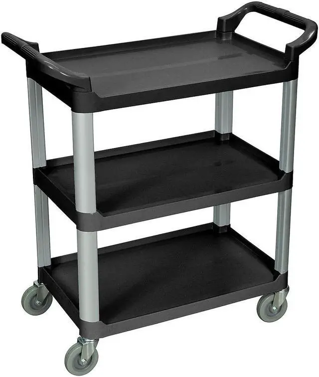 Alt view image 2 of 4 - Luxor SC12-B Black 3 Shelf Serving Cart